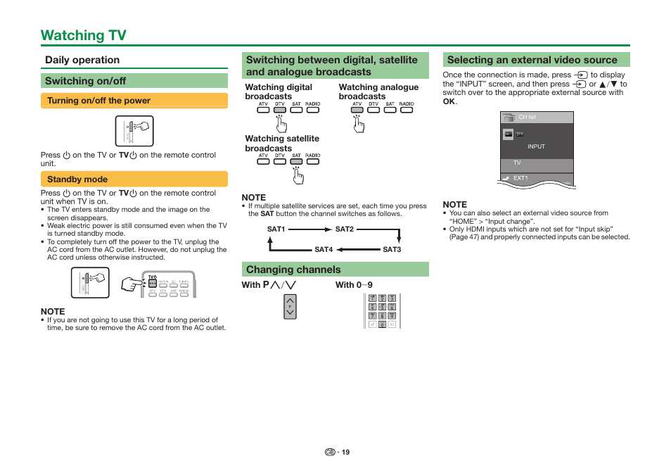 Watching tv | Sharp LC-90LE757K User Manual | Page 21 / 94