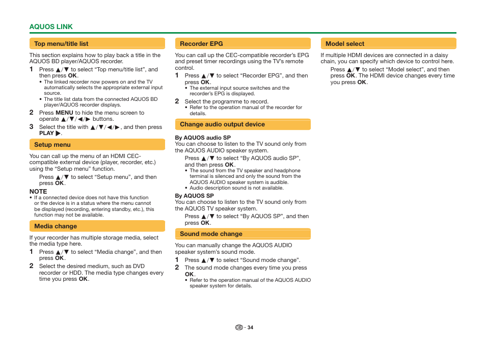 Sharp LC-90LE757K User Manual | Page 36 / 94