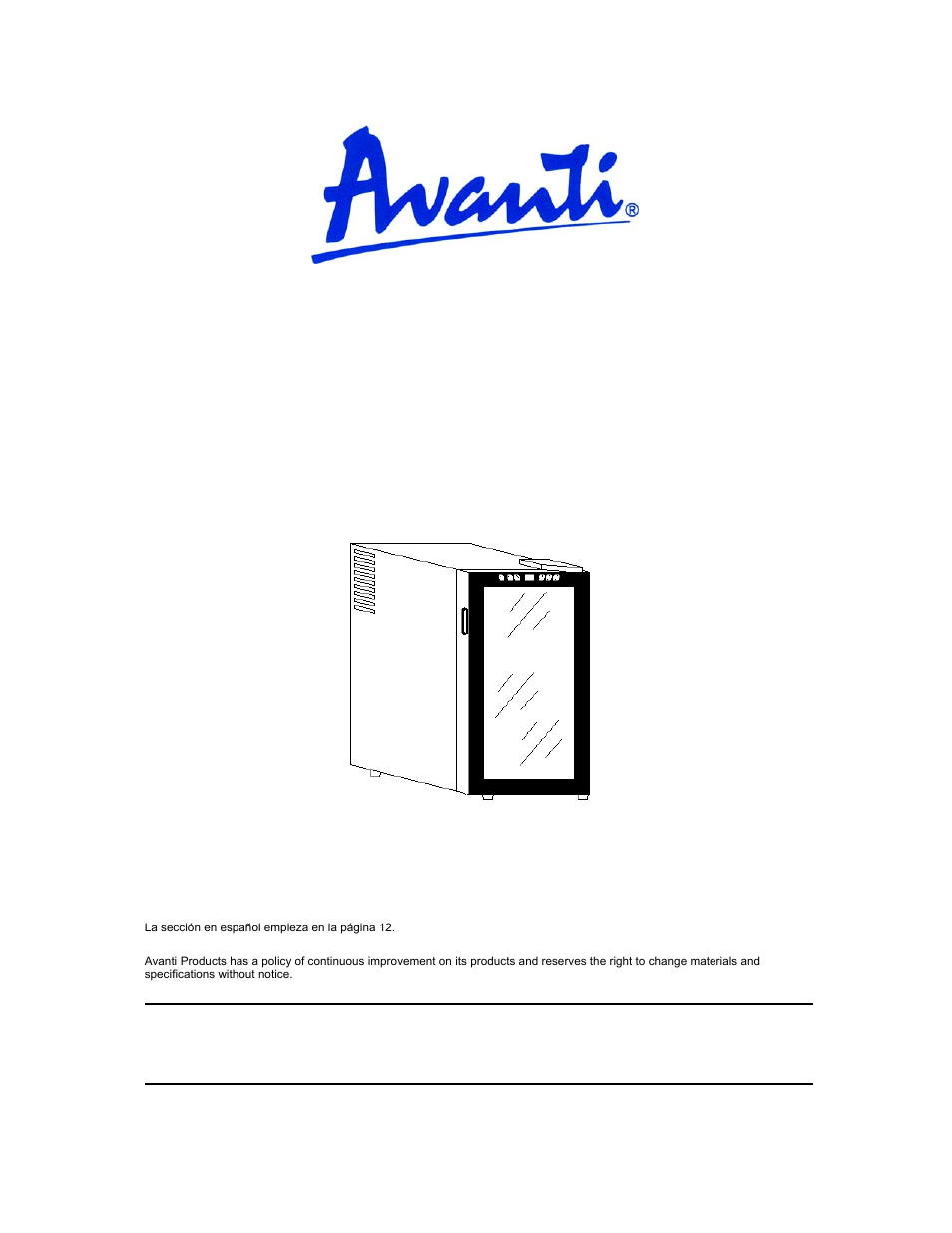 Avanti EWC18DZ User Manual | 16 pages