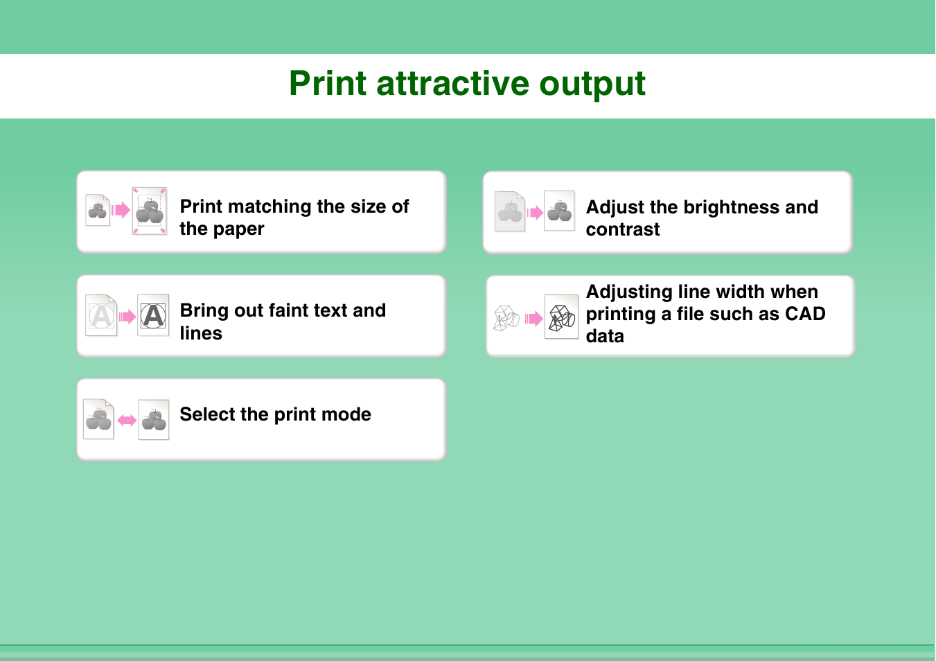 Print attractive, Output, Print attractive output | Sharp MX-M264N User Manual | Page 13 / 794