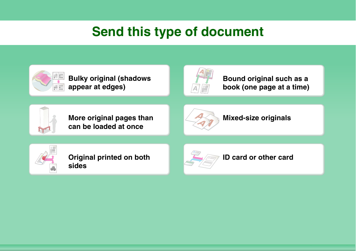 Send this type of, Document, Send this type of document | Sharp MX-M264N User Manual | Page 20 / 794