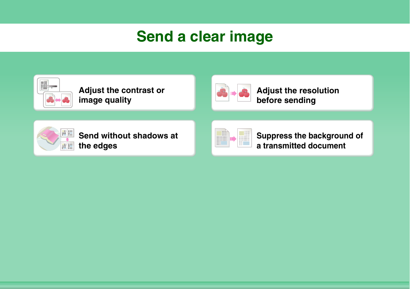 Send a clear, Image, Send a clear image | Sharp MX-M264N User Manual | Page 27 / 794