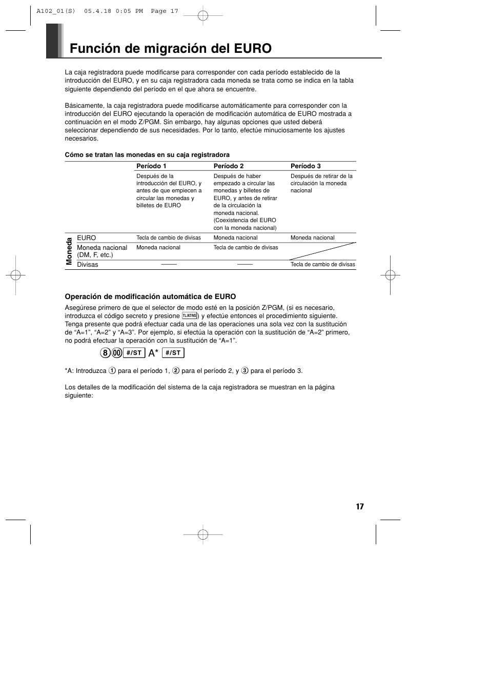 Función de migración del euro, S a* s | Sharp XE-A102B User Manual | Page 101 / 140