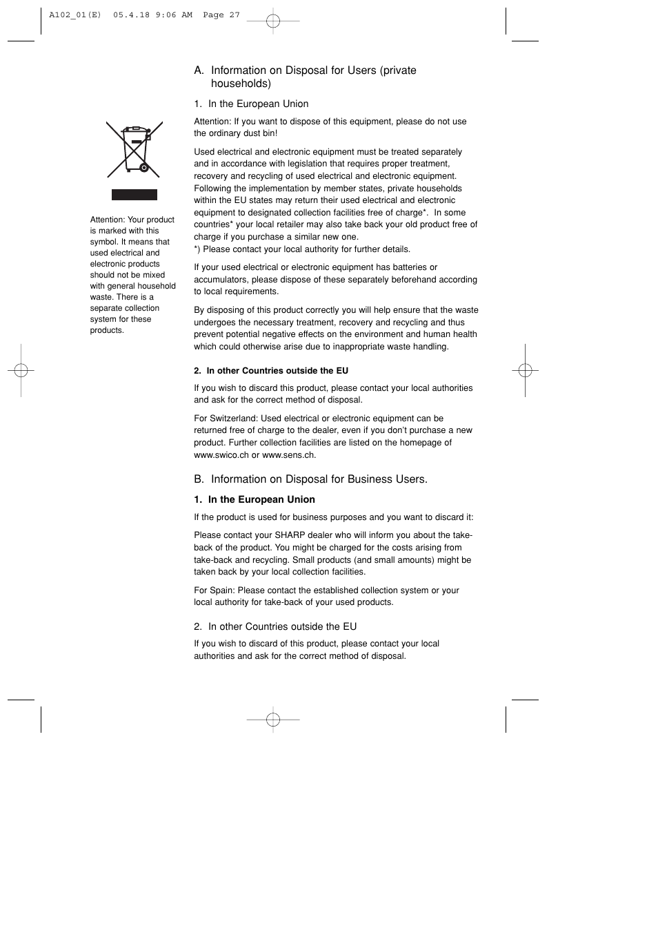 Sharp XE-A102B User Manual | Page 29 / 140