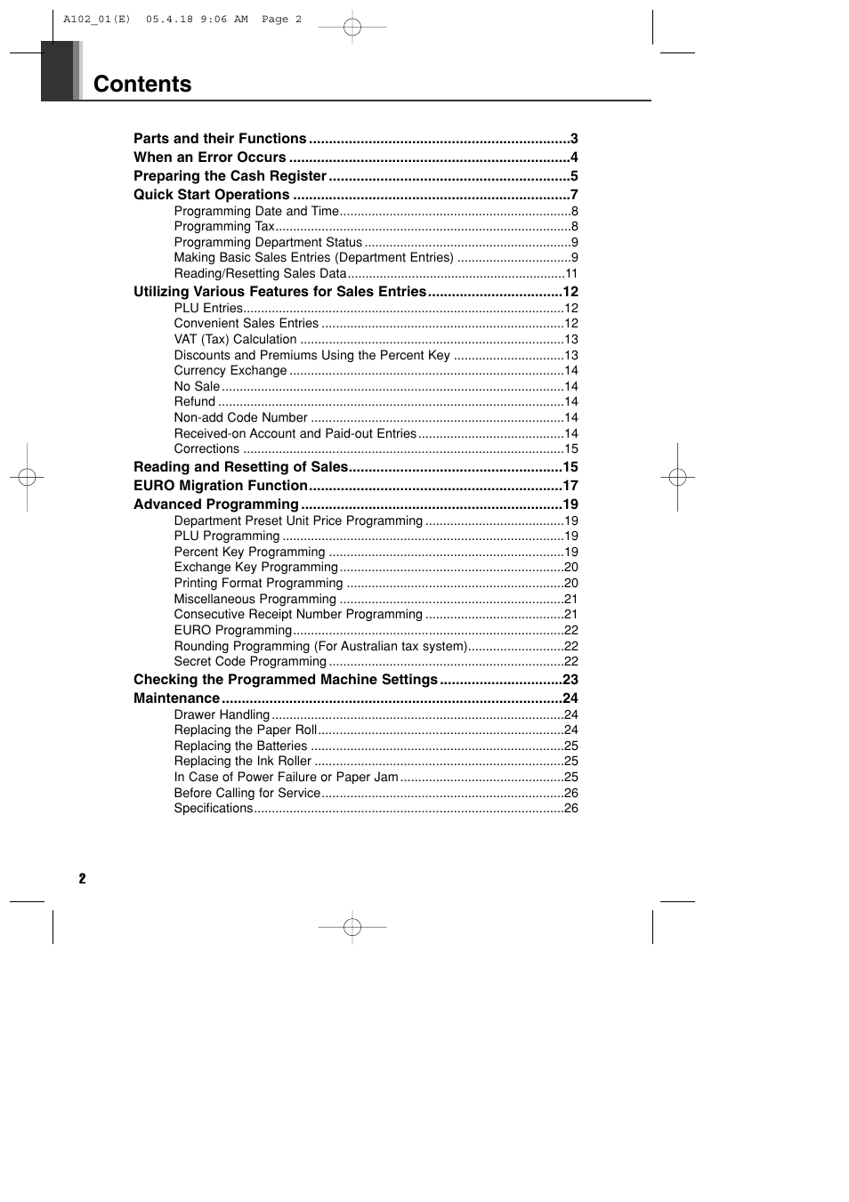 Sharp XE-A102B User Manual | Page 4 / 140