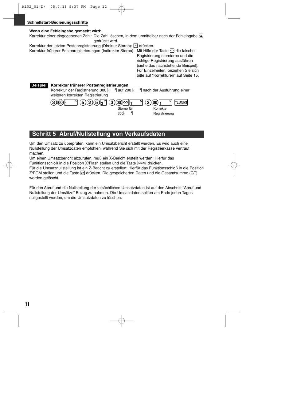 Schritt 5 abruf/nullstellung von verkaufsdaten | Sharp XE-A102B User Manual | Page 40 / 140