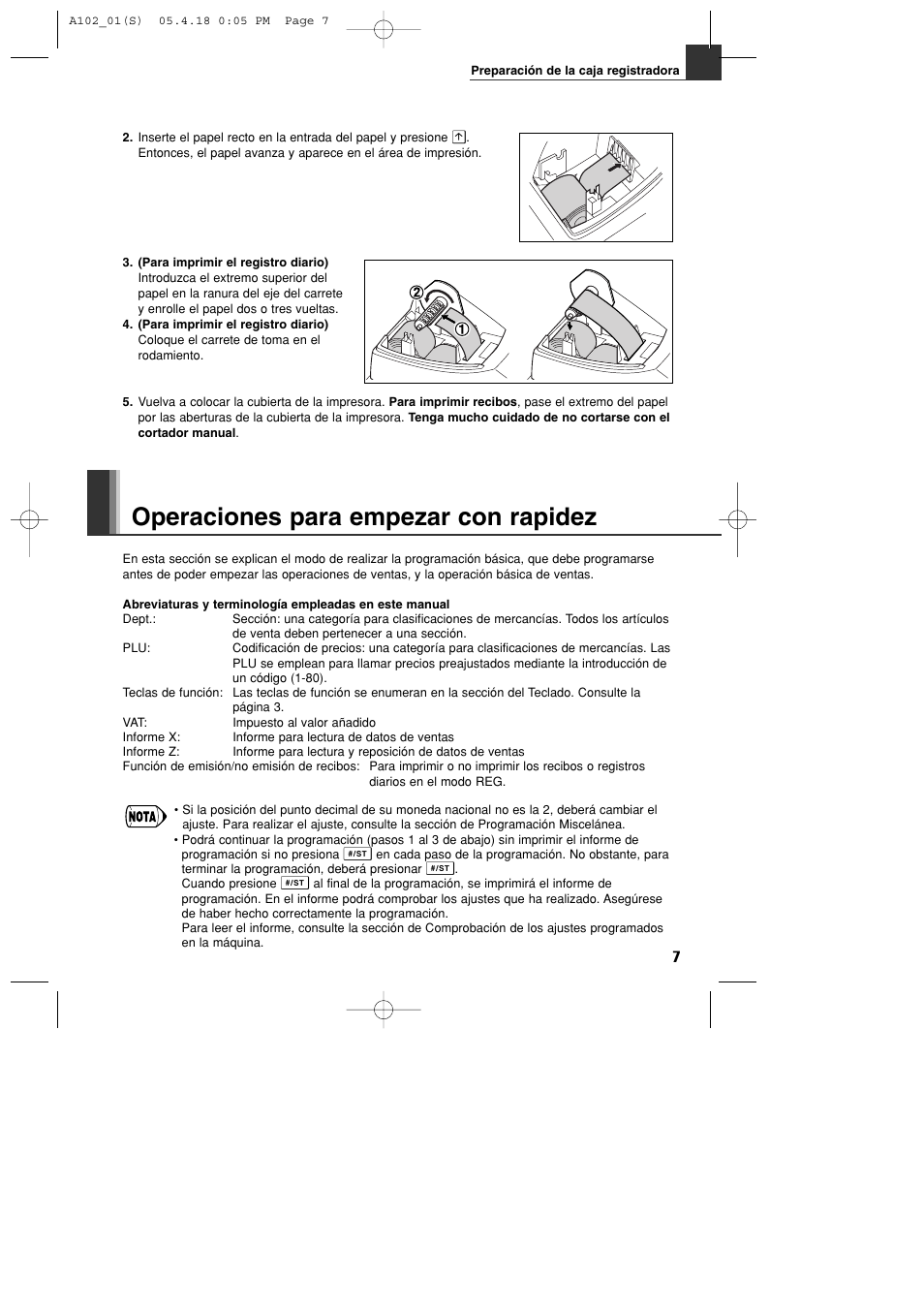 Operaciones para empezar con rapidez | Sharp XE-A102B User Manual | Page 91 / 140