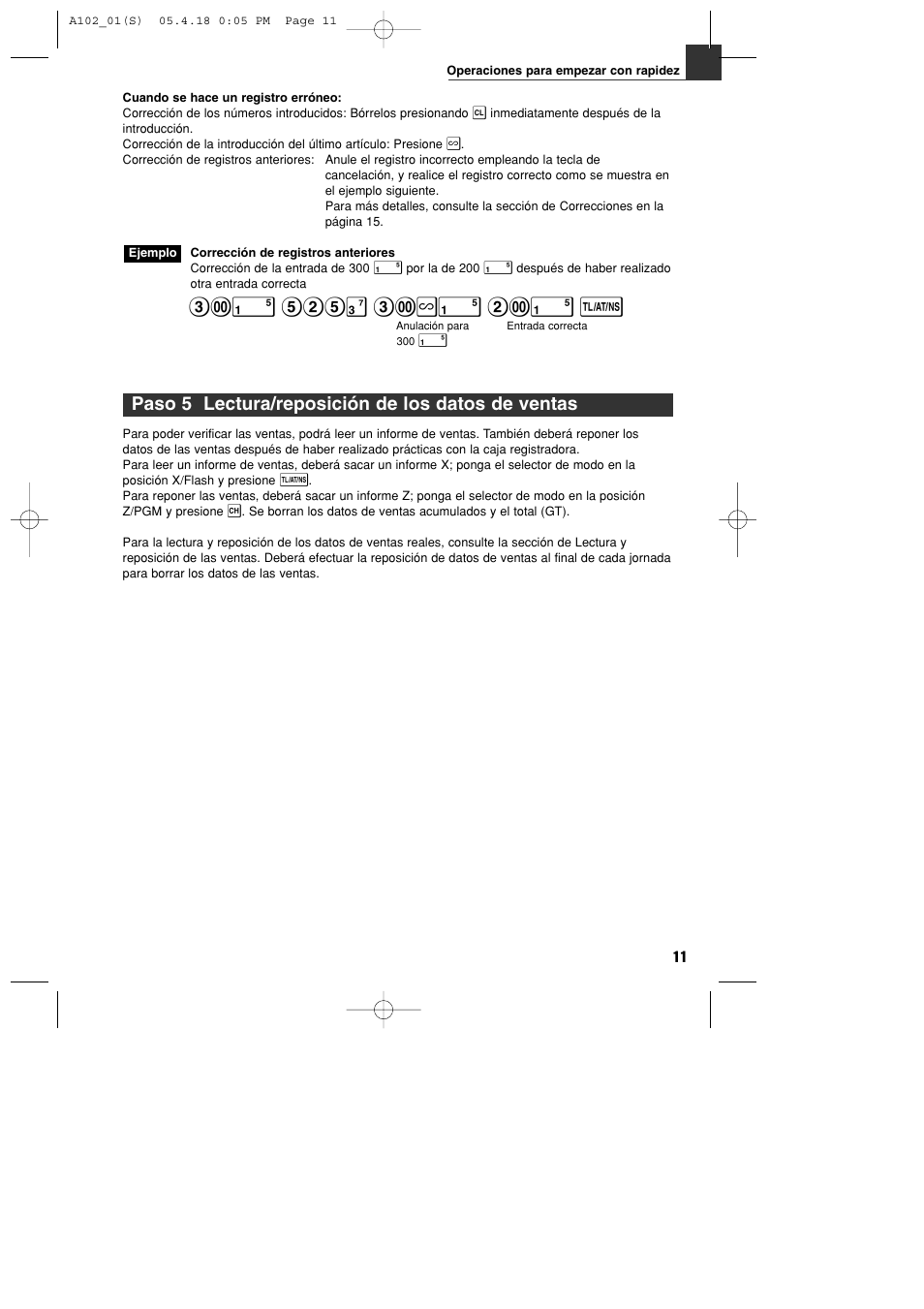 Paso 5 lectura/reposición de los datos de ventas | Sharp XE-A102B User Manual | Page 95 / 140