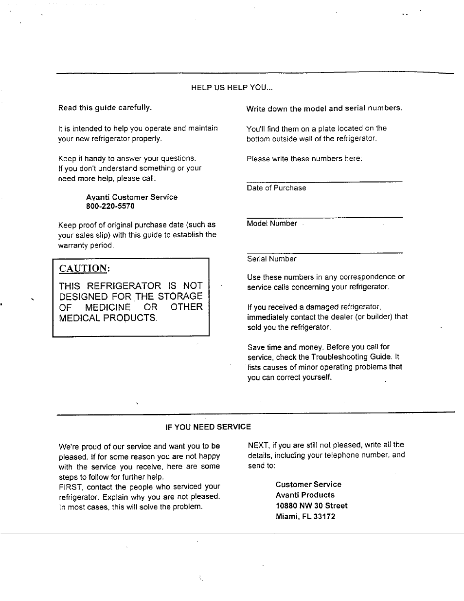 Avanti 509XBL User Manual | Page 3 / 14