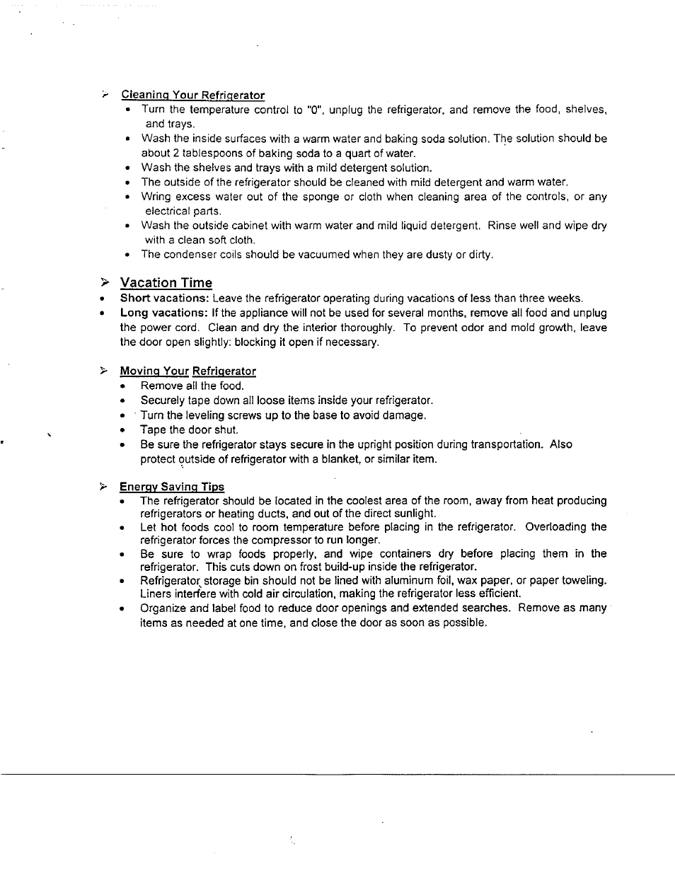 Vacation time | Avanti 509XBL User Manual | Page 9 / 14