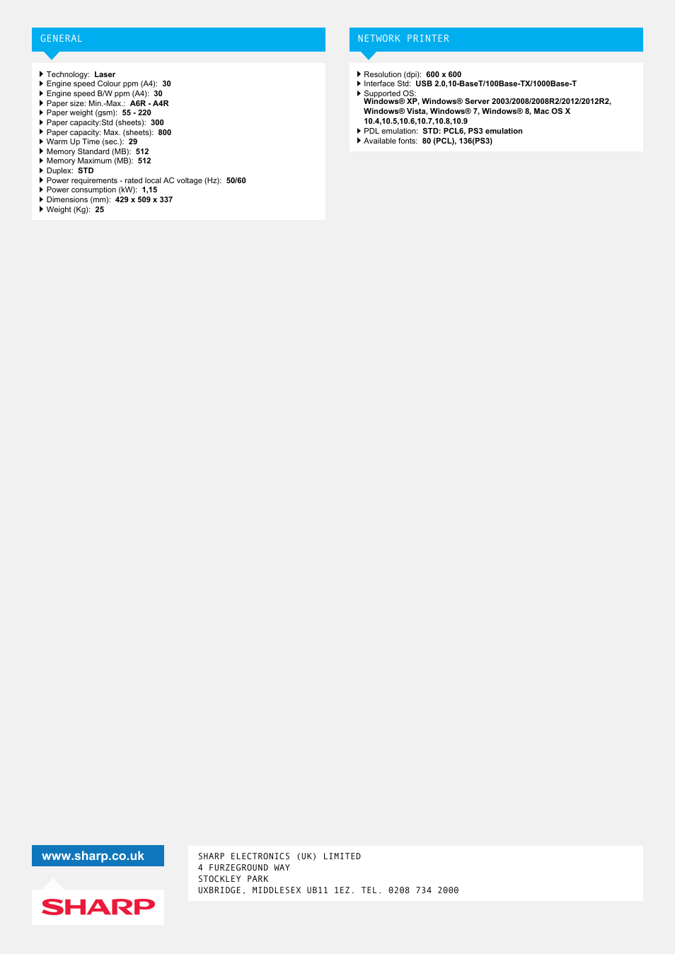 Sharp MX-C300P User Manual | Page 2 / 2