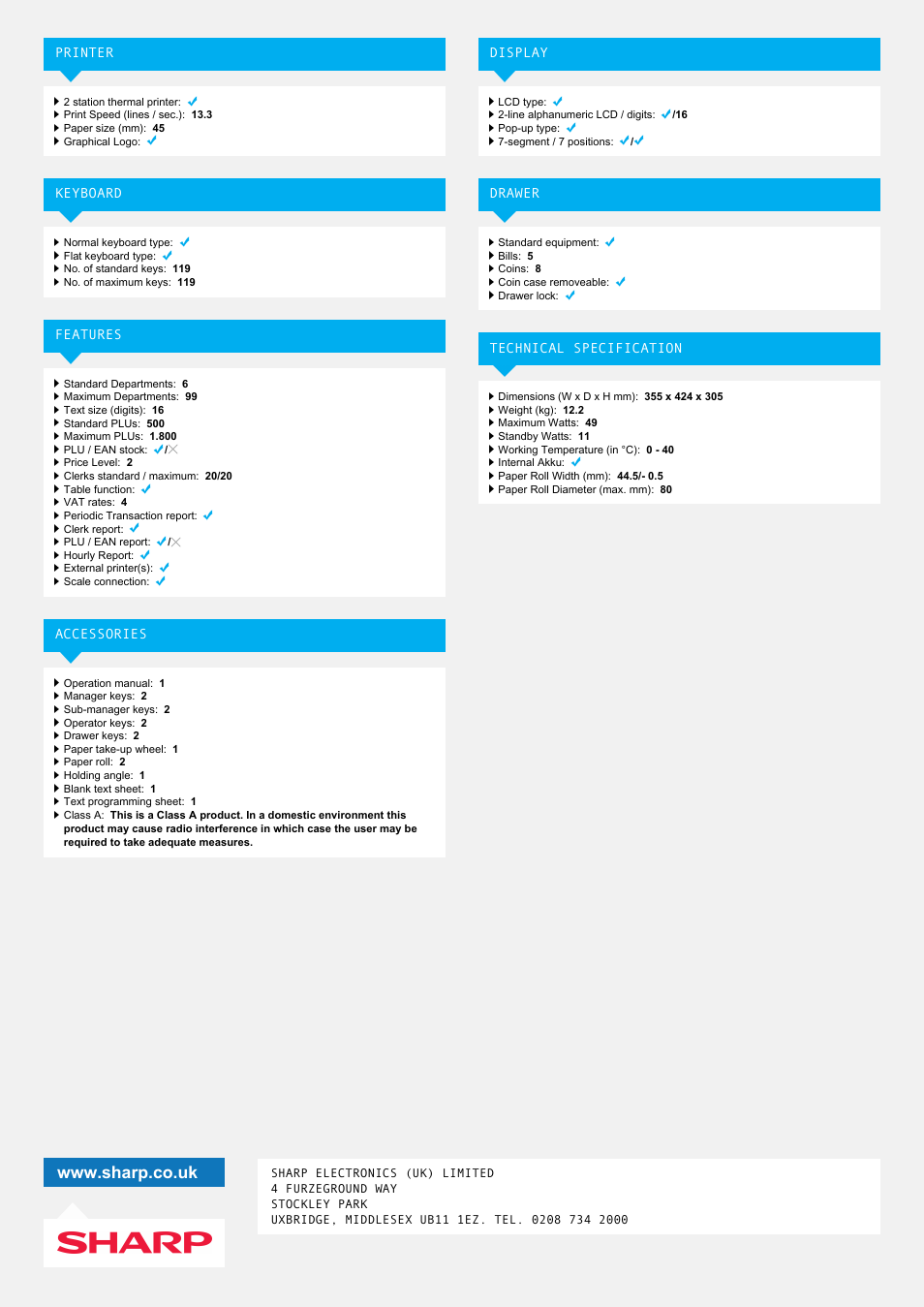 Sharp ER-A420 User Manual | Page 2 / 2