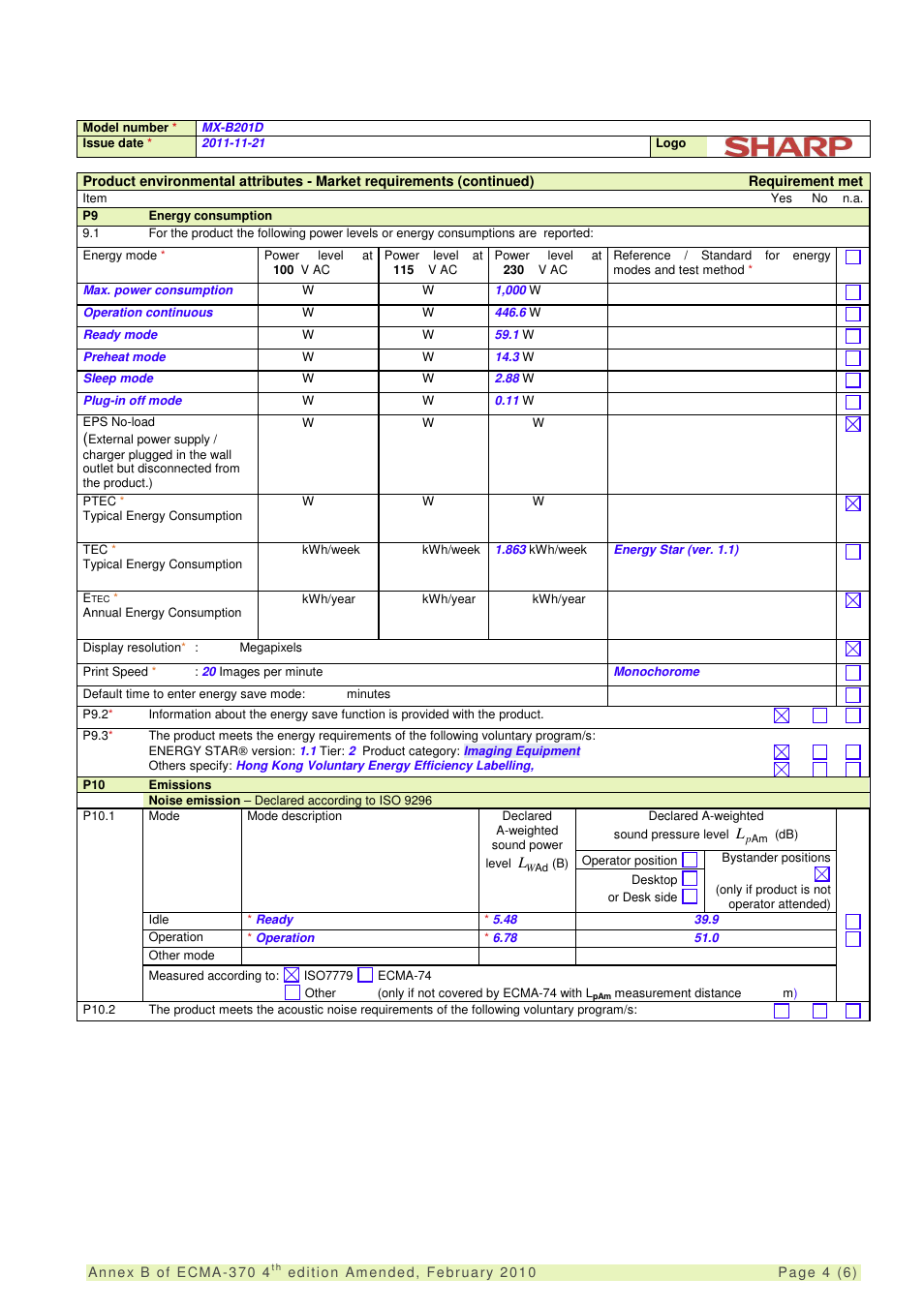 Sharp MX-B201D User Manual | Page 4 / 6