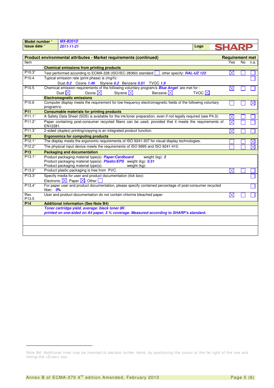 Sharp MX-B201D User Manual | Page 5 / 6