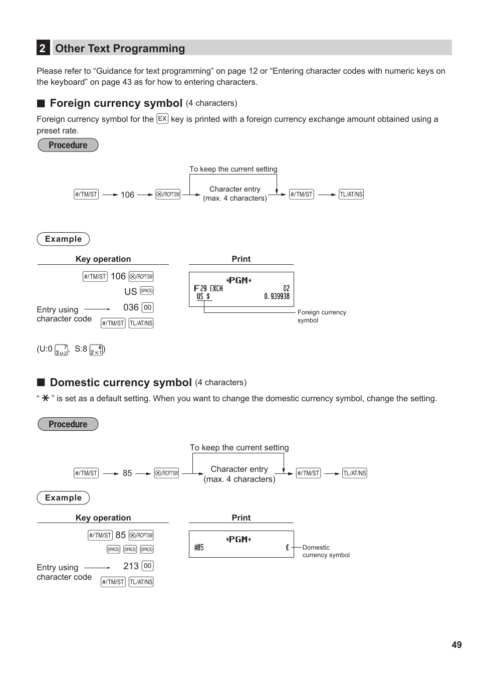 2 other text programming | Sharp XE-A137-BK User Manual | Page 51 / 86