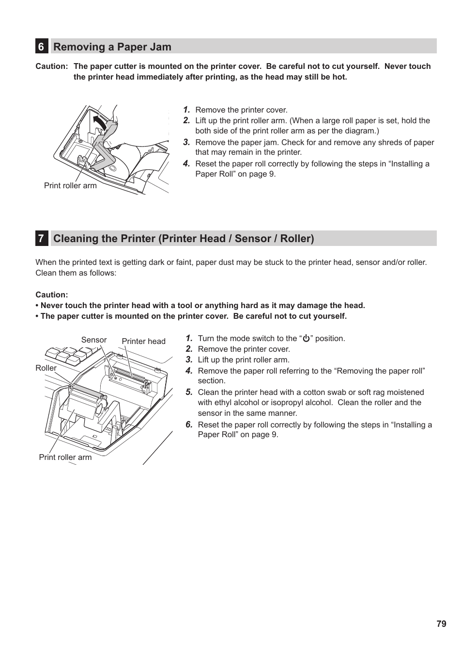 6 removing a paper jam, 6removing a paper jam | Sharp XE-A137-BK User Manual | Page 81 / 86