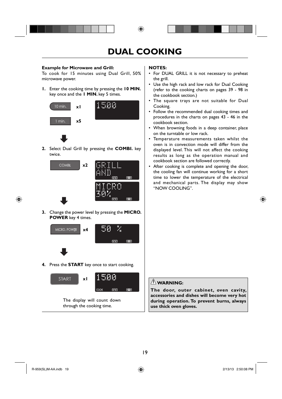 Dual cooking | Sharp R-959SLMAA User Manual | Page 21 / 103