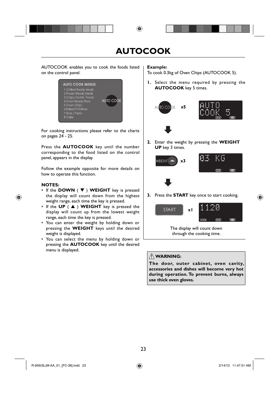 Autocook | Sharp R-959SLMAA User Manual | Page 25 / 103