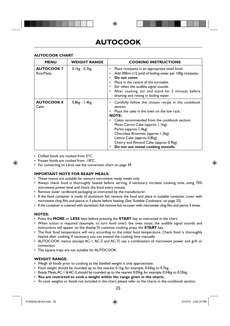 Autocook | Sharp R-959SLMAA User Manual | Page 27 / 103