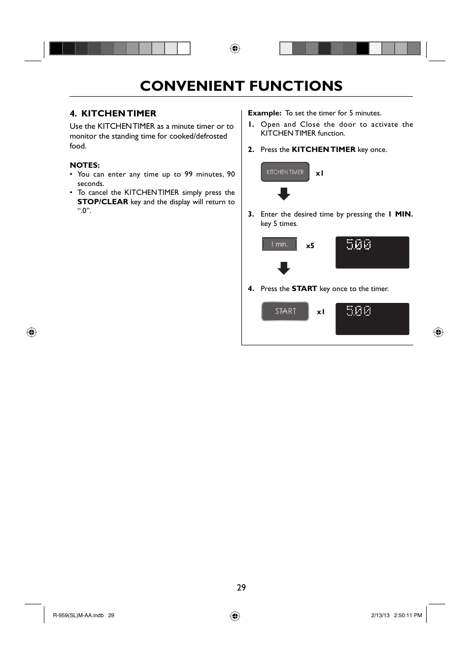 Convenient functions | Sharp R-959SLMAA User Manual | Page 31 / 103