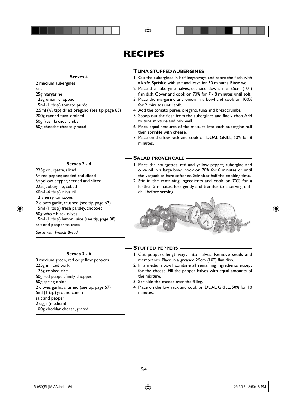 Recipes | Sharp R-959SLMAA User Manual | Page 56 / 103