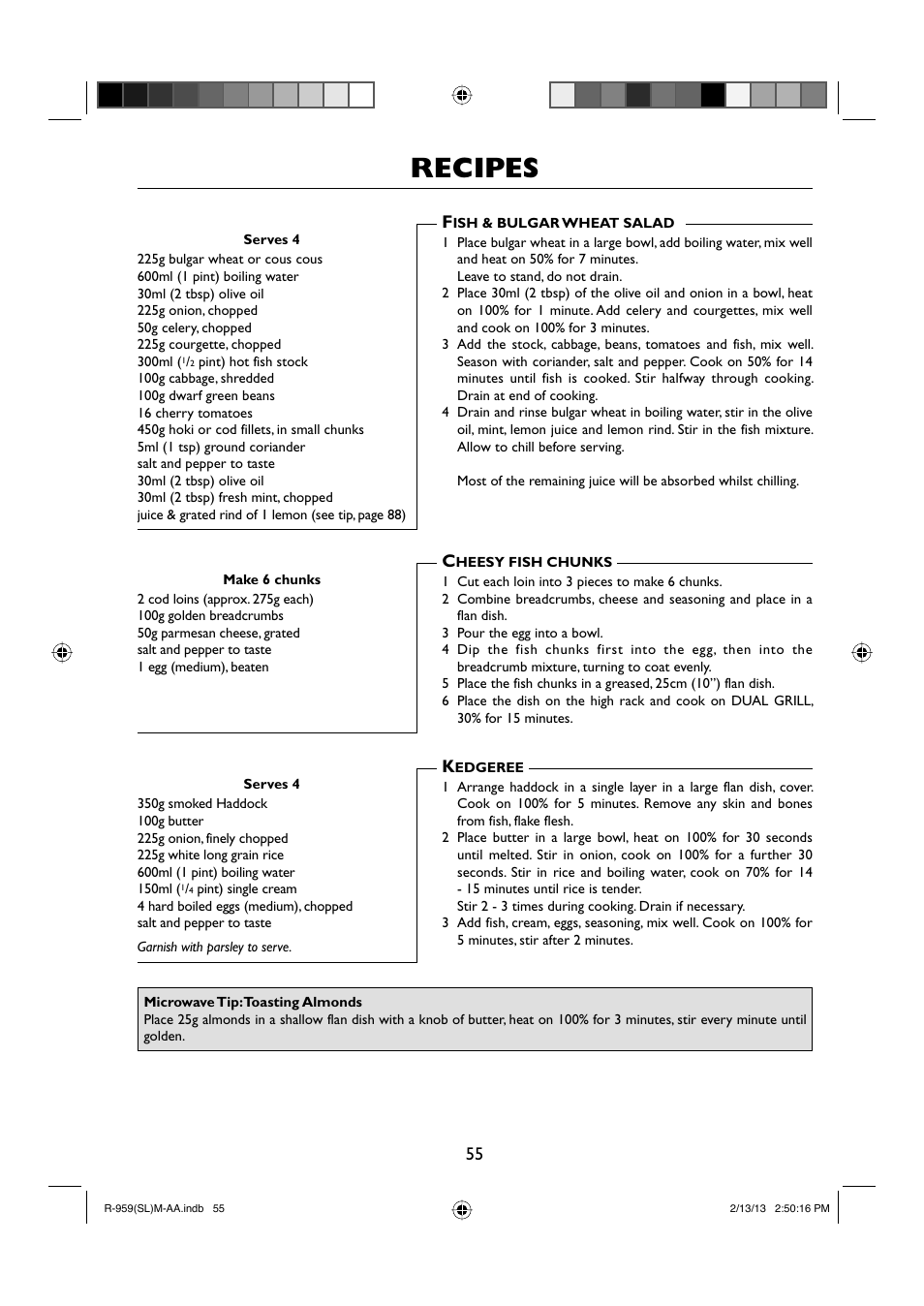 Recipes | Sharp R-959SLMAA User Manual | Page 57 / 103