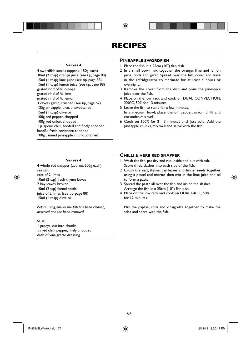 Recipes | Sharp R-959SLMAA User Manual | Page 59 / 103