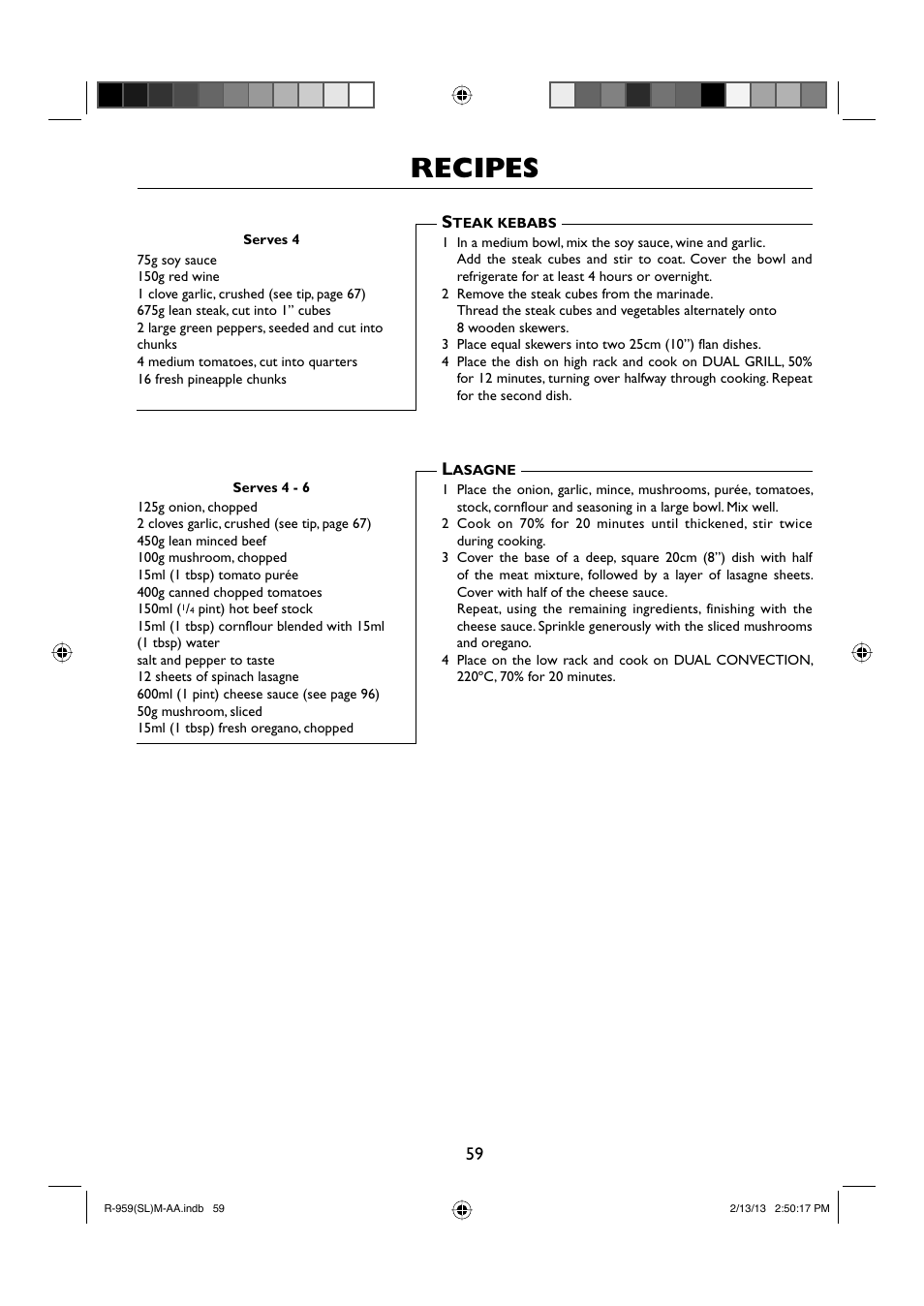 Recipes | Sharp R-959SLMAA User Manual | Page 61 / 103