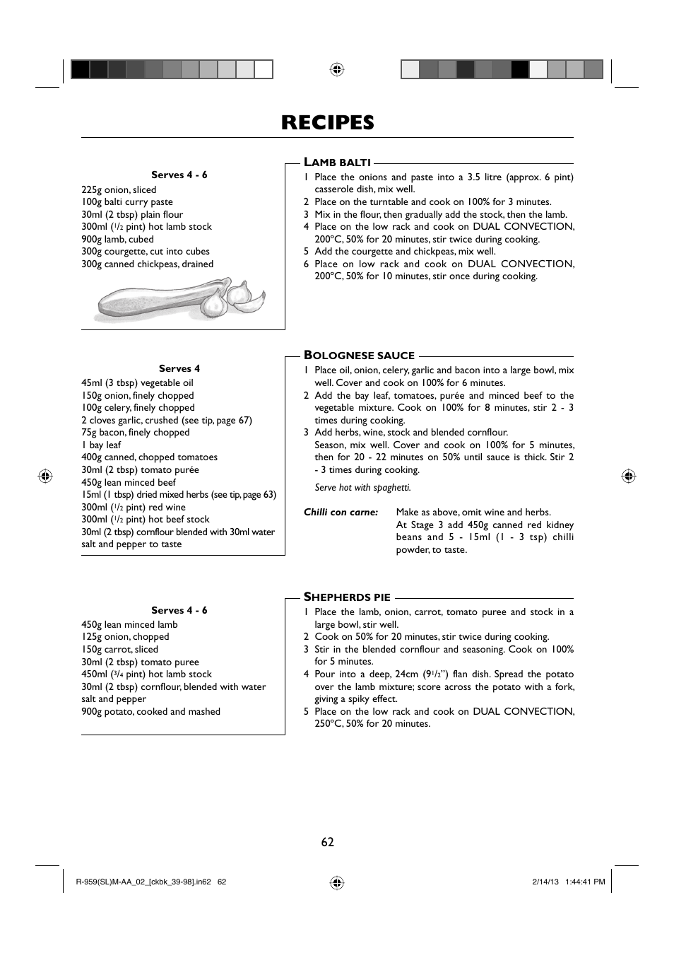 Recipes | Sharp R-959SLMAA User Manual | Page 64 / 103