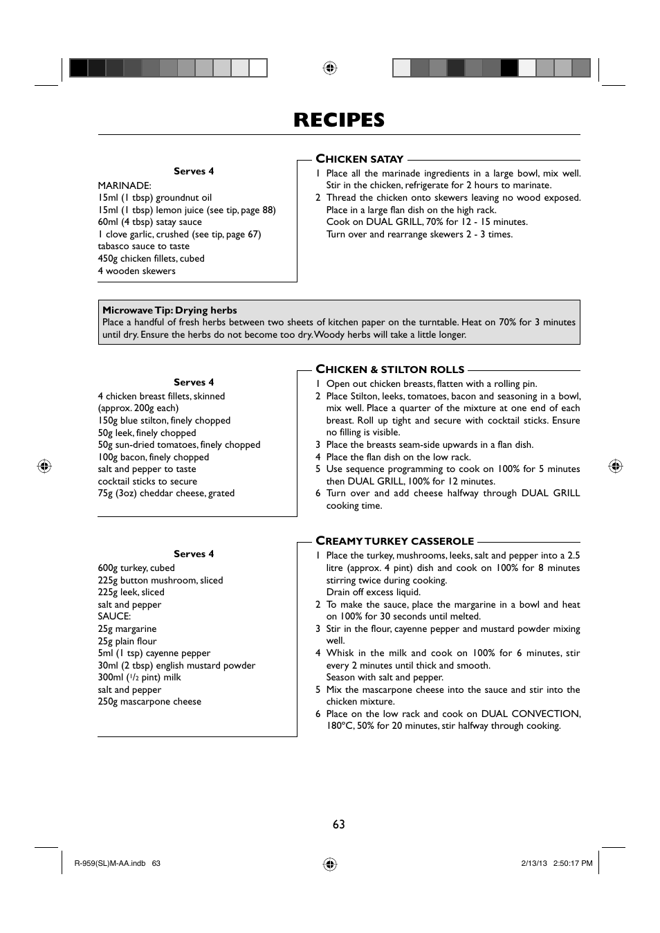 Recipes | Sharp R-959SLMAA User Manual | Page 65 / 103