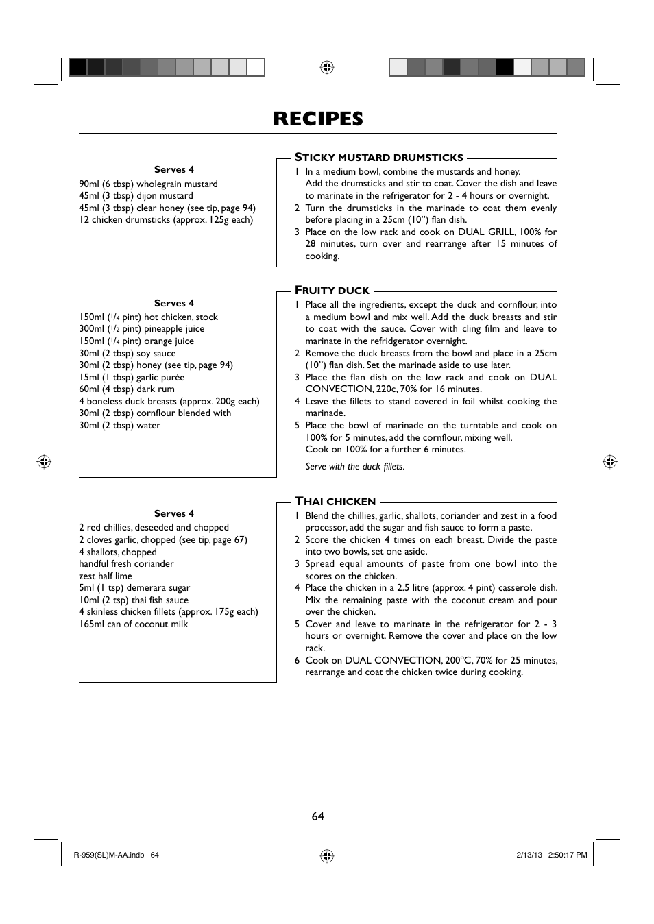 Recipes | Sharp R-959SLMAA User Manual | Page 66 / 103