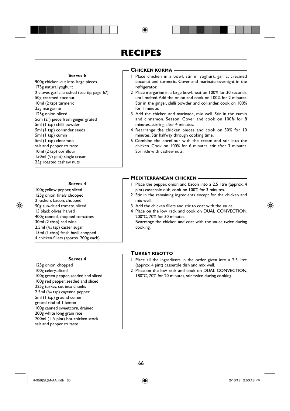 Recipes | Sharp R-959SLMAA User Manual | Page 68 / 103