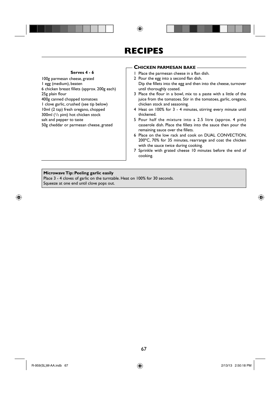 Recipes | Sharp R-959SLMAA User Manual | Page 69 / 103
