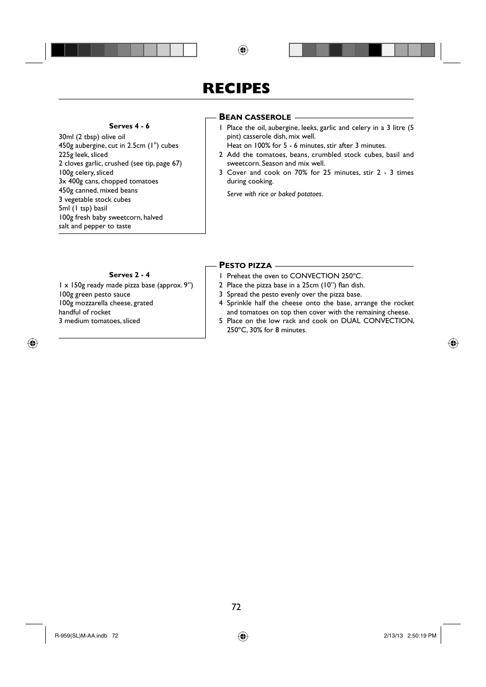 Recipes | Sharp R-959SLMAA User Manual | Page 74 / 103