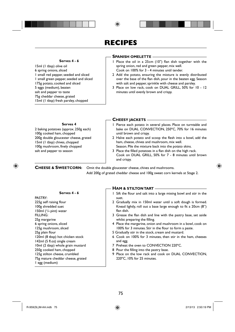 Recipes | Sharp R-959SLMAA User Manual | Page 77 / 103