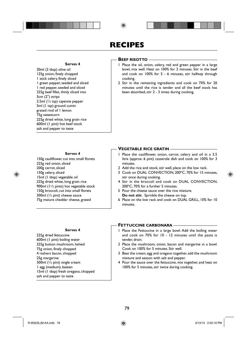 Recipes | Sharp R-959SLMAA User Manual | Page 81 / 103