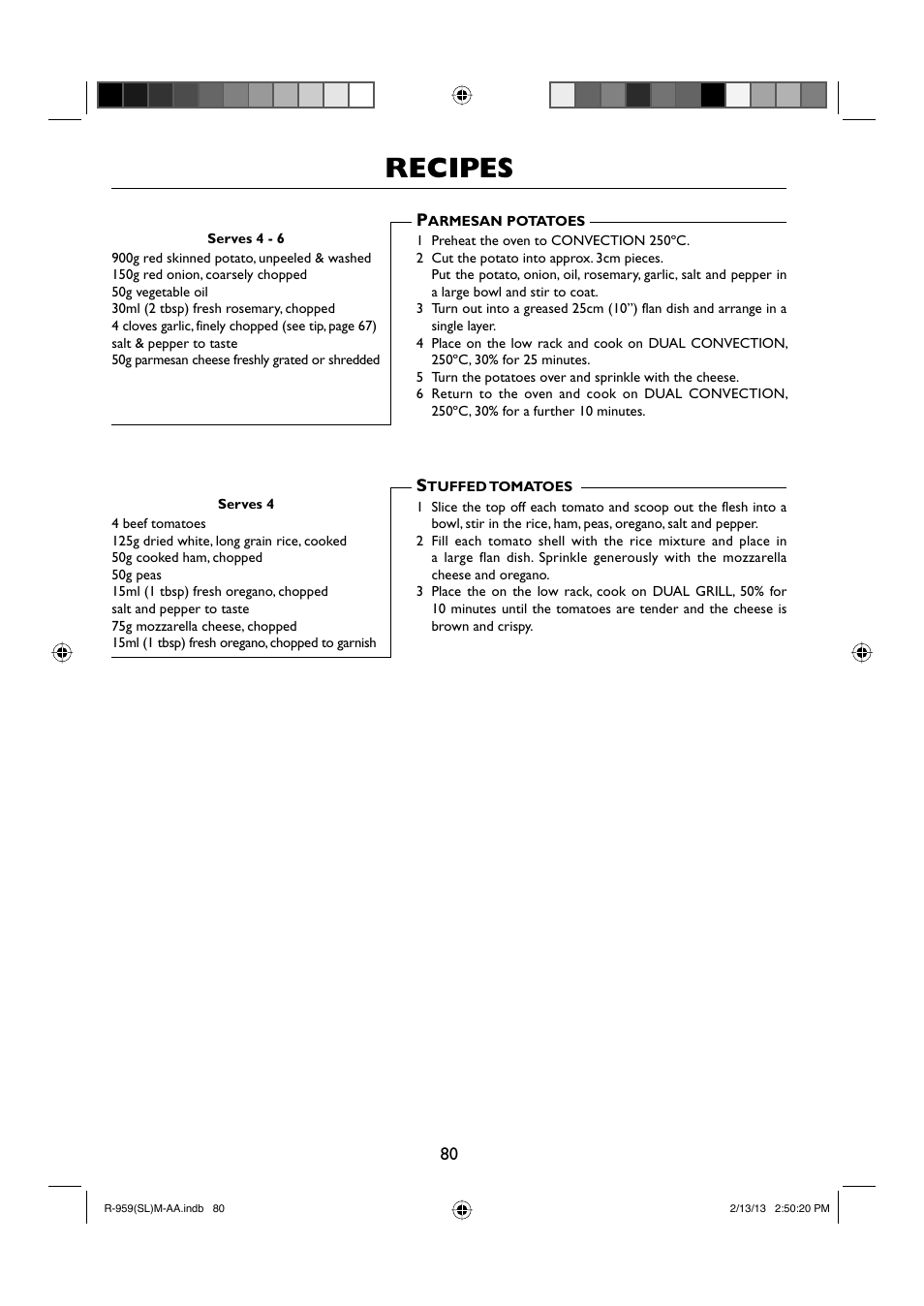 Recipes | Sharp R-959SLMAA User Manual | Page 82 / 103