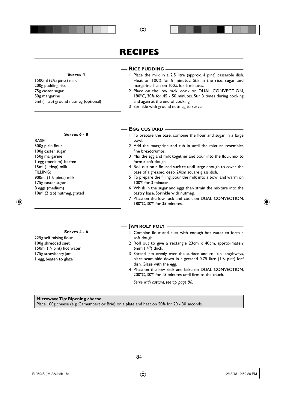 Recipes | Sharp R-959SLMAA User Manual | Page 86 / 103