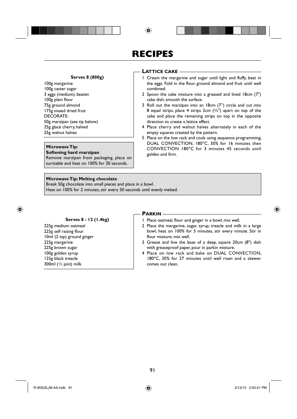 Recipes | Sharp R-959SLMAA User Manual | Page 93 / 103