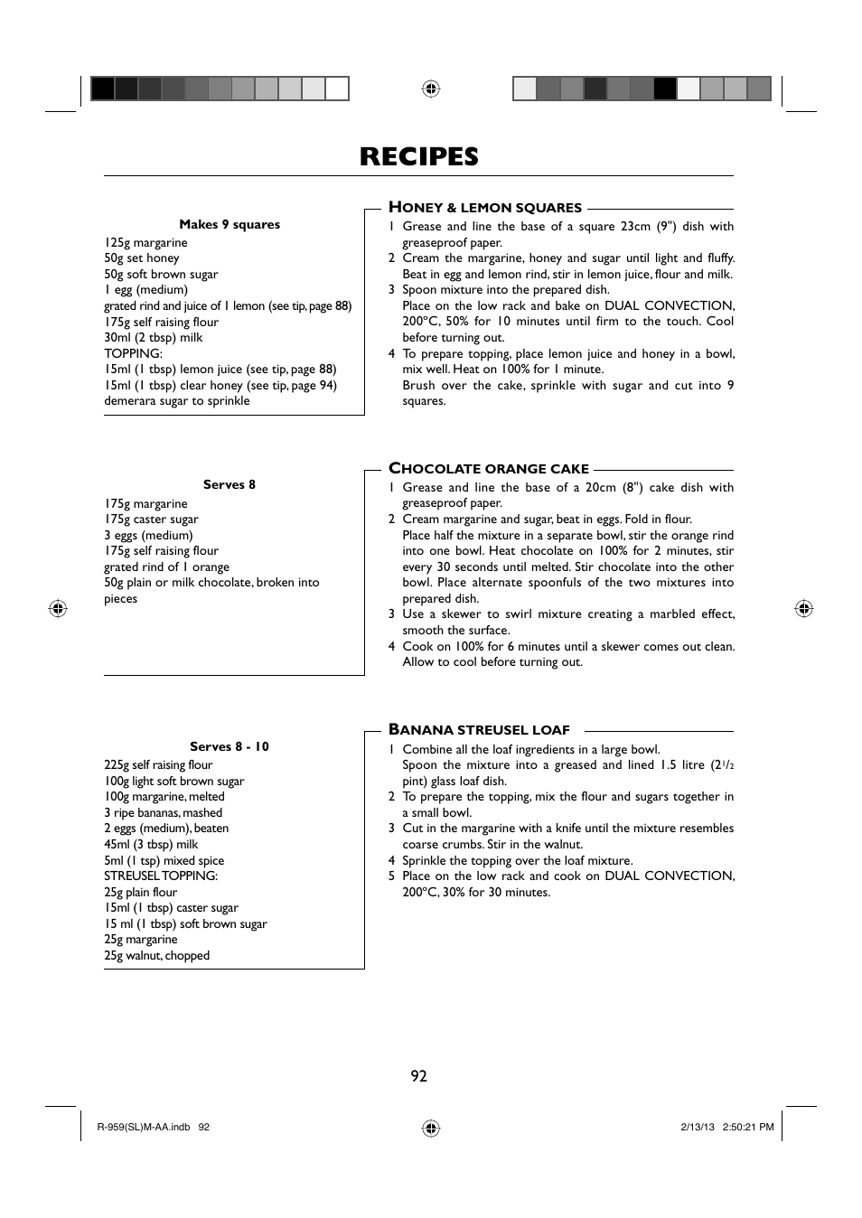 Recipes | Sharp R-959SLMAA User Manual | Page 94 / 103