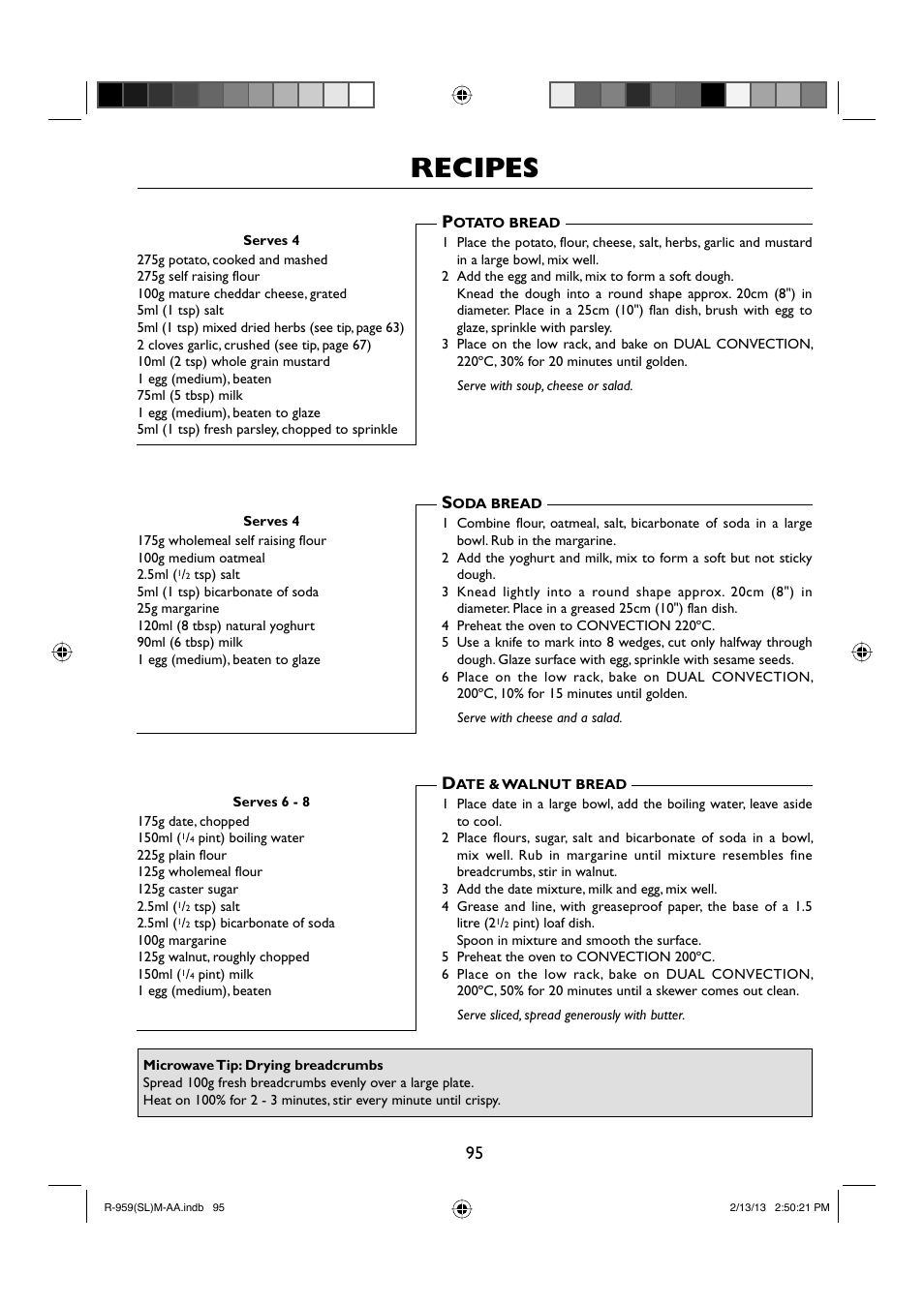 Recipes | Sharp R-959SLMAA User Manual | Page 97 / 103