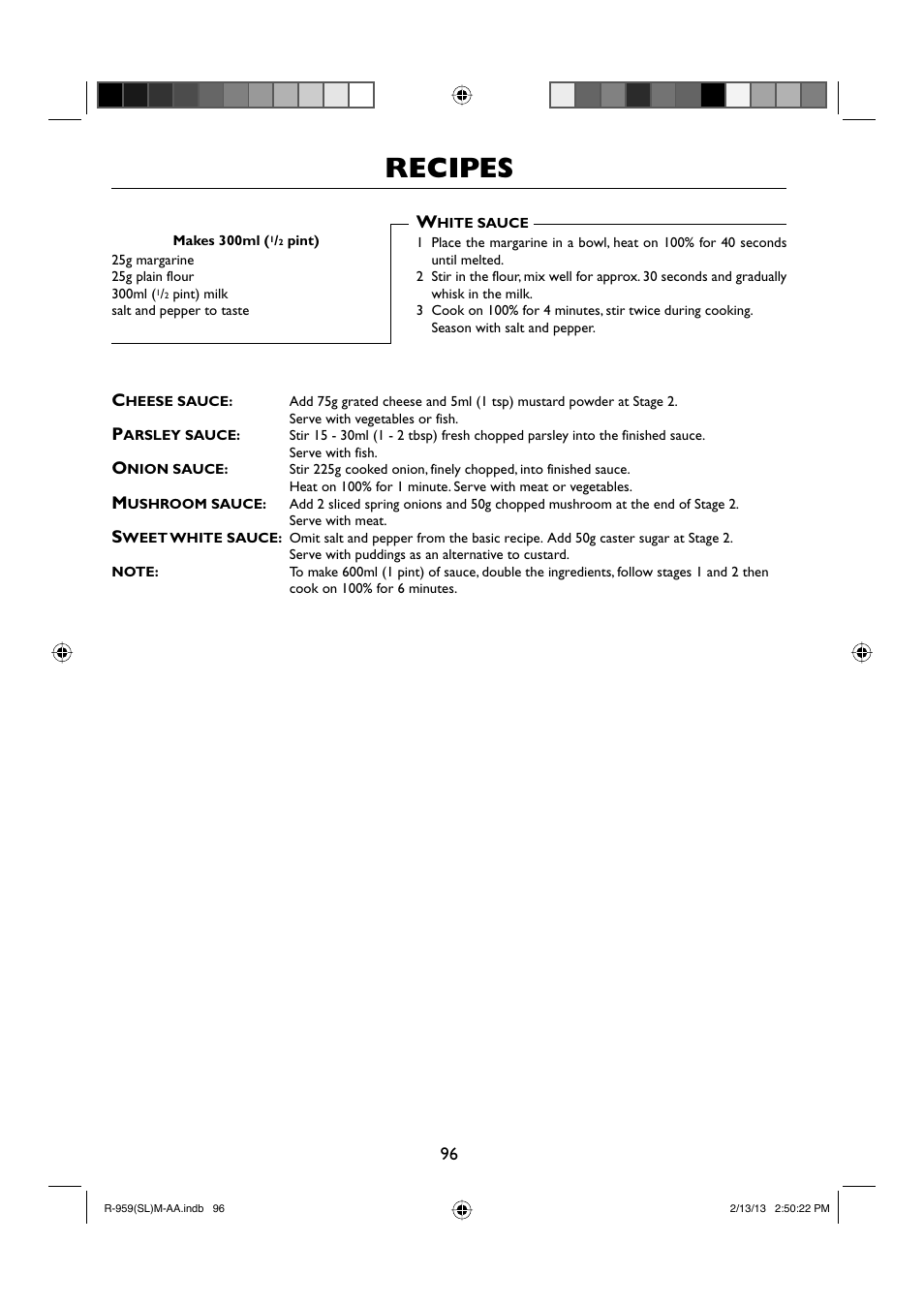 Recipes | Sharp R-959SLMAA User Manual | Page 98 / 103