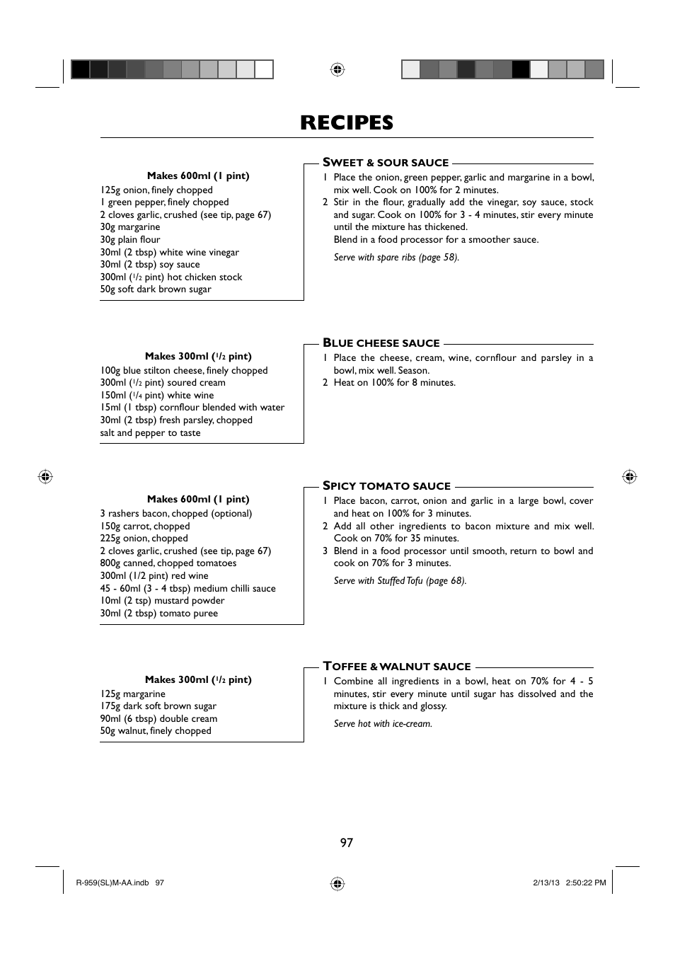 Recipes | Sharp R-959SLMAA User Manual | Page 99 / 103