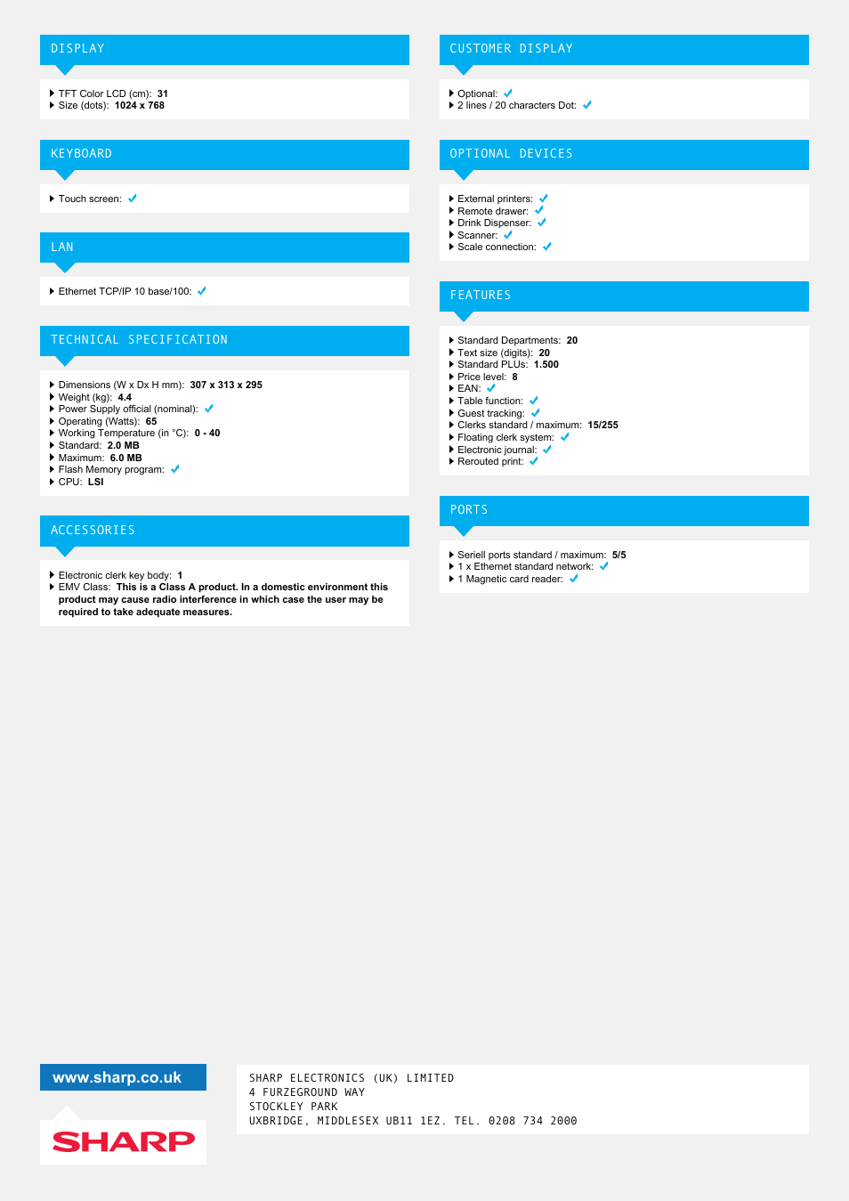 Sharp UP-3500 User Manual | Page 2 / 2