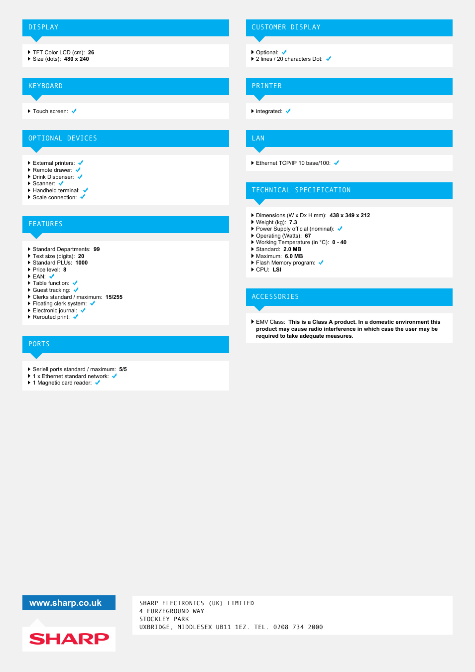 Sharp UP-820N User Manual | Page 2 / 2