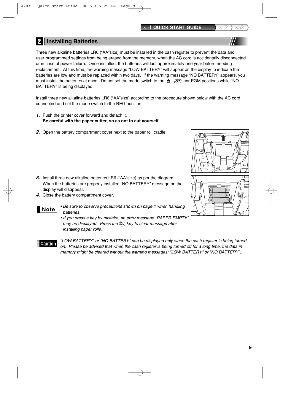 Installing batteries | Sharp XE-A203 User Manual | Page 11 / 454