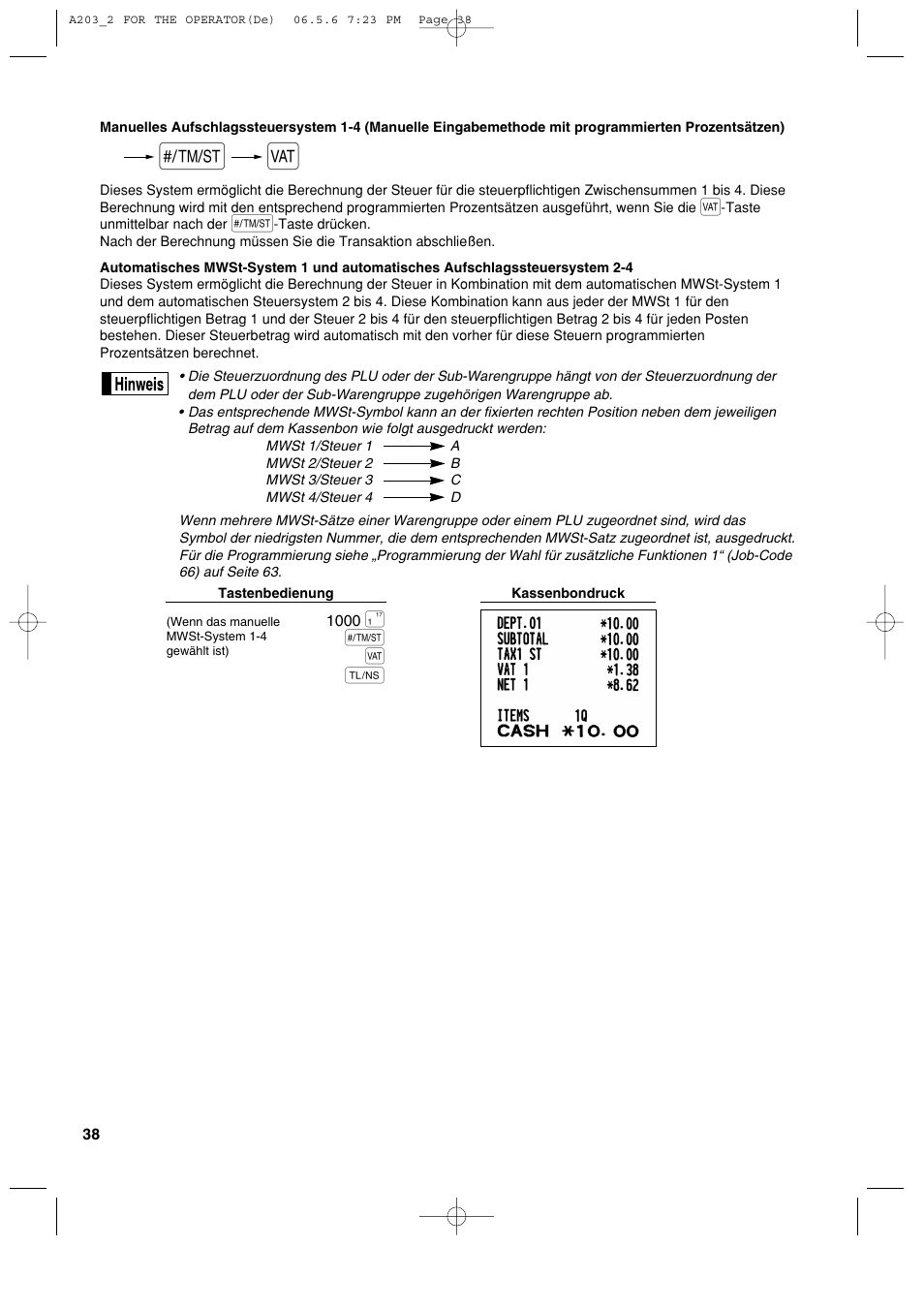 S t a | Sharp XE-A203 User Manual | Page 130 / 454