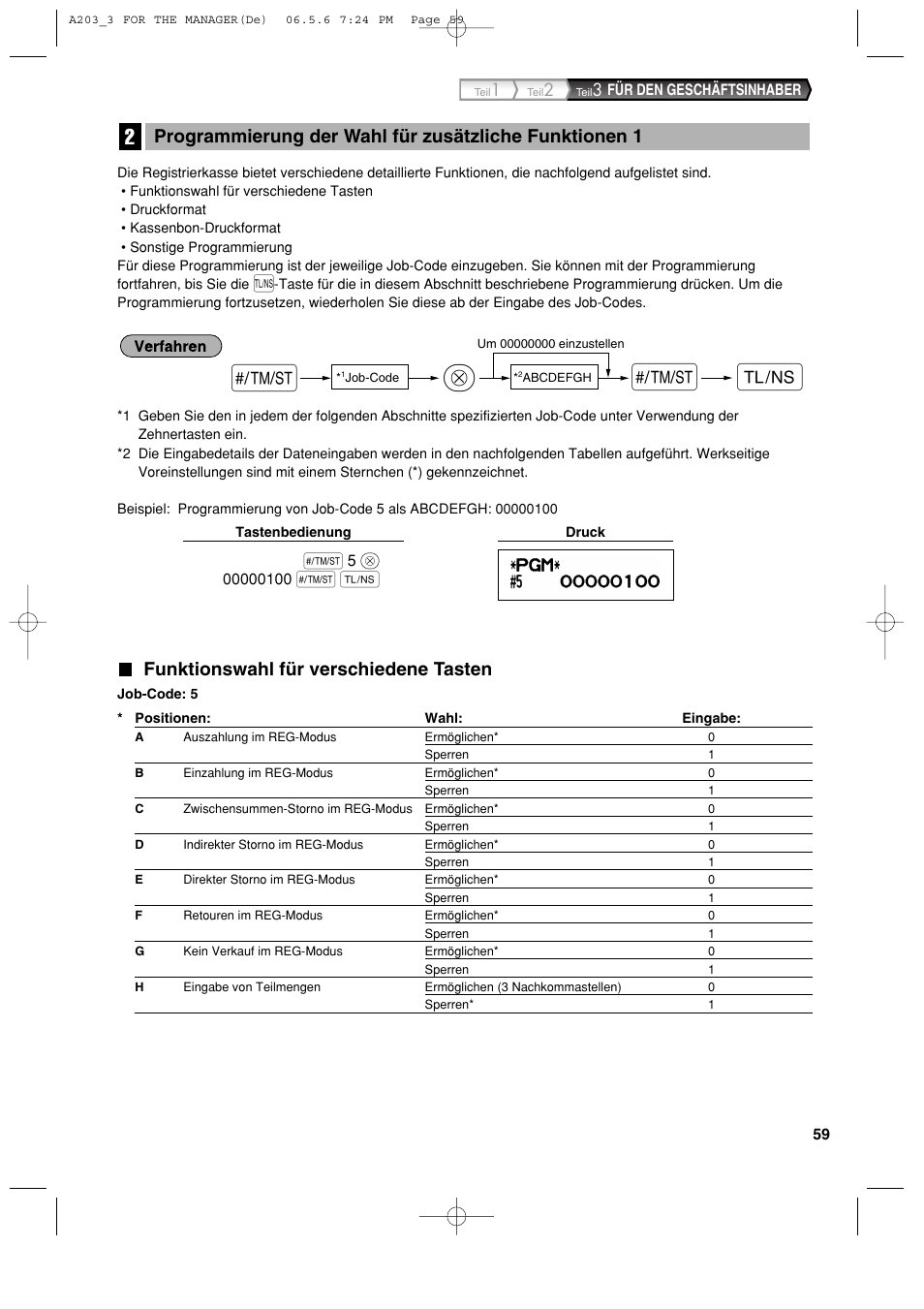 S@ a s, Funktionswahl für verschiedene tasten | Sharp XE-A203 User Manual | Page 151 / 454