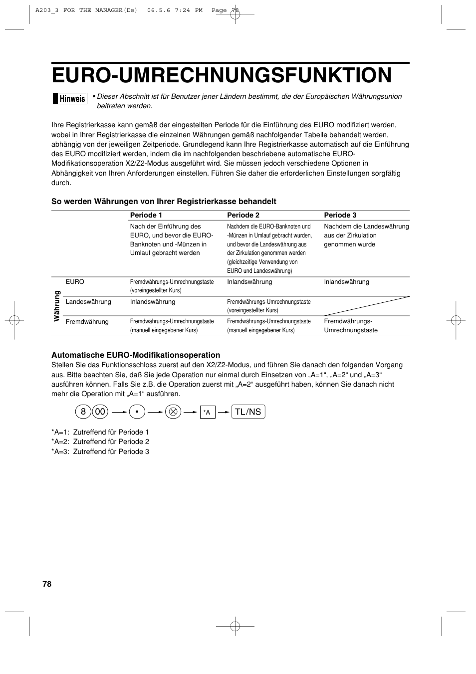 Euro-umrechnungsfunktion | Sharp XE-A203 User Manual | Page 170 / 454