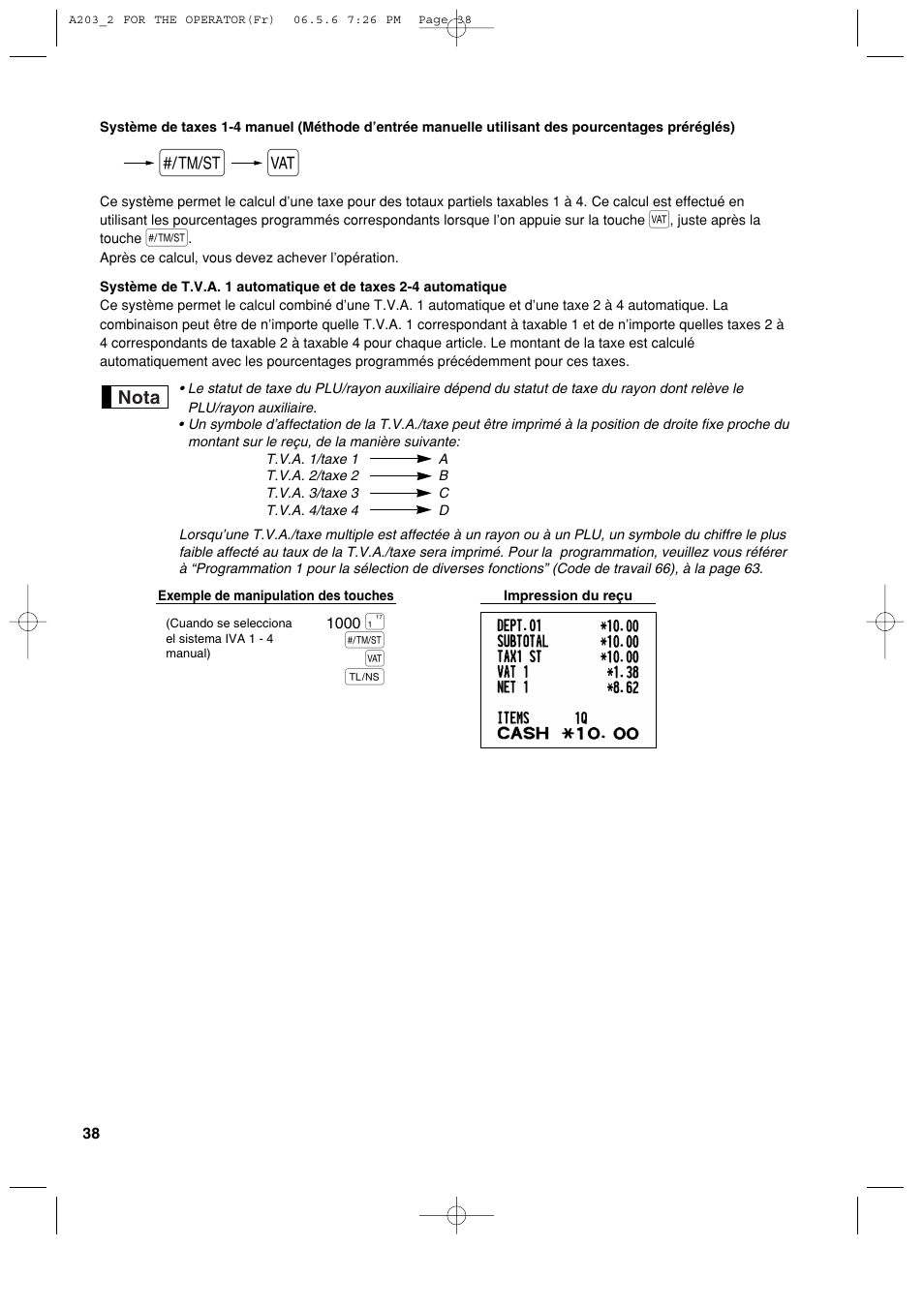 S t a | Sharp XE-A203 User Manual | Page 220 / 454